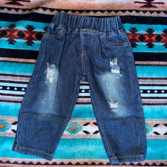 NWT 3/6m Boys Hooded Denim Set - Picture 2 of 4